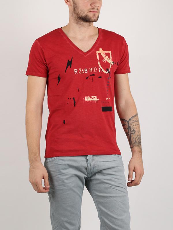 Tričko Replay FADE GMT DYED JERSEY 30/1 Červená