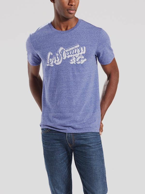 Tričko LEVI'S WORDMARK GRAPHIC TEE Modrá