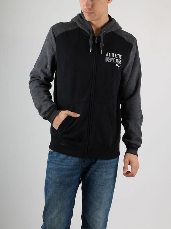 Mikina Puma STYLE ATHL Hd. Sweat Jkt FL Černá