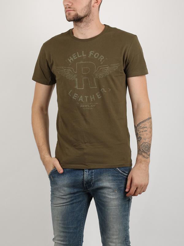 Tričko Replay BASIC JERSEY 30/1 Zelená