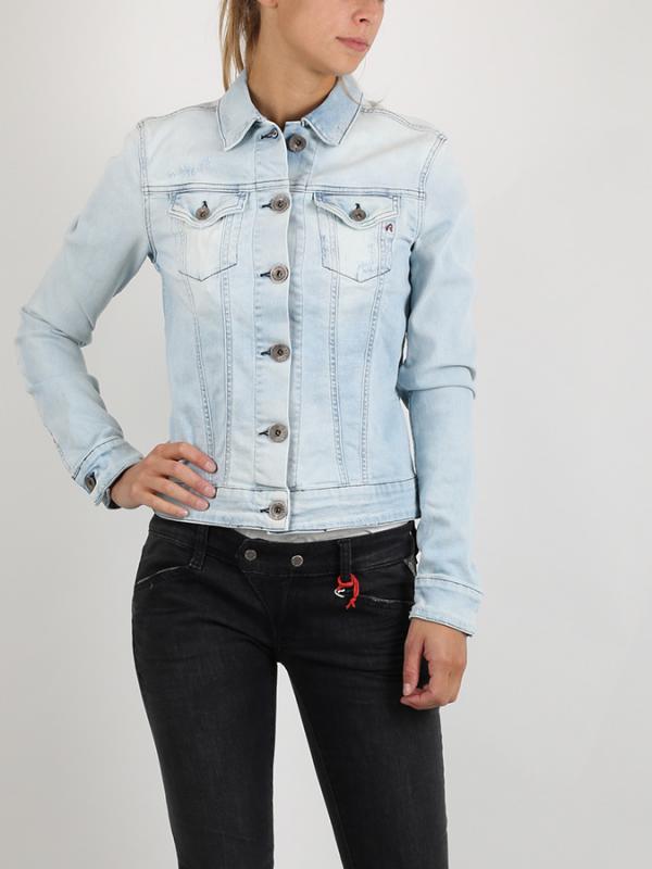 Bunda Replay 10 OZ FRESH BLUE STRETCH DENIM Modrá