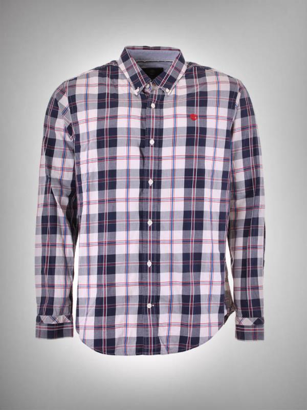 Košile Timberland LS MERIDEN PLAID SHIRT Modrá