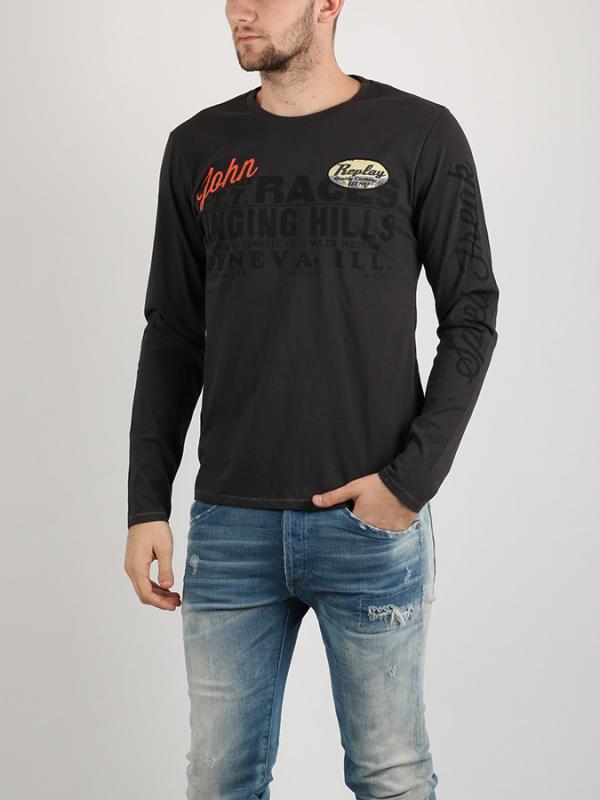 Tričko Replay BASIC JERSEY 30/1 Černá