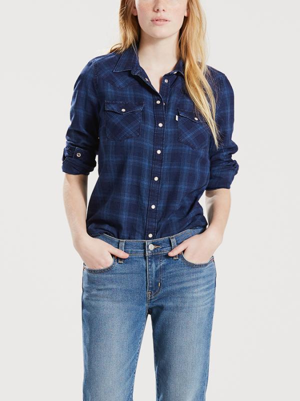 Košile LEVI'S Modern Western Dogwood Indigo Plaid Modrá