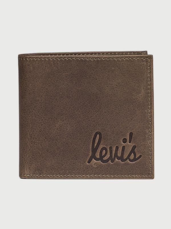 Peněženka LEVI'S Cursive Bi-Fold Hnědá