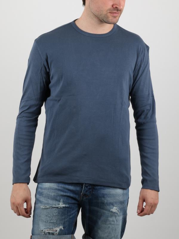 Tričko Alcott T-SHIRT MANICA LUNGA IN RIB 1X1 Modrá