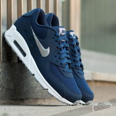 Nike Air Max 90 Essential Midnight Navy/ Metallic Silver- White