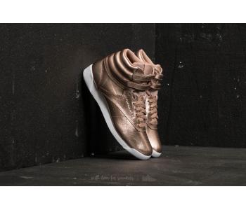 Reebok Freestyle Hi Metallic Rose Gold/ White/ Silver Peony