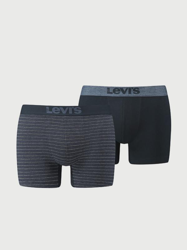 Boxerky LEVI'S 200Sf Birdfeet Stripe Boxer Brief 2 Pack Modrá