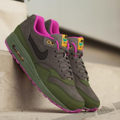 Nike Air Max 1 LTR Dark Powter/ Black- Carbon Green- Fuchsia Flash