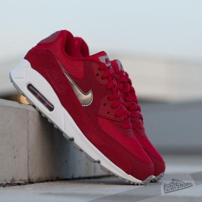Nike Air Max 90 Essential Gym Red/ Metallic PWTR- White- Wolf Grey