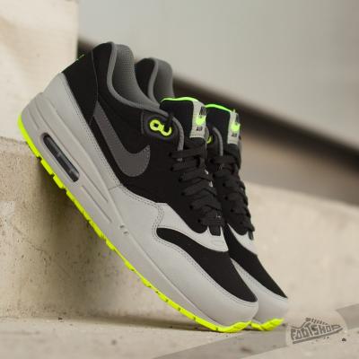 Nike Air Max 1 LTR Black/ Dark Grey- Silver- Volt