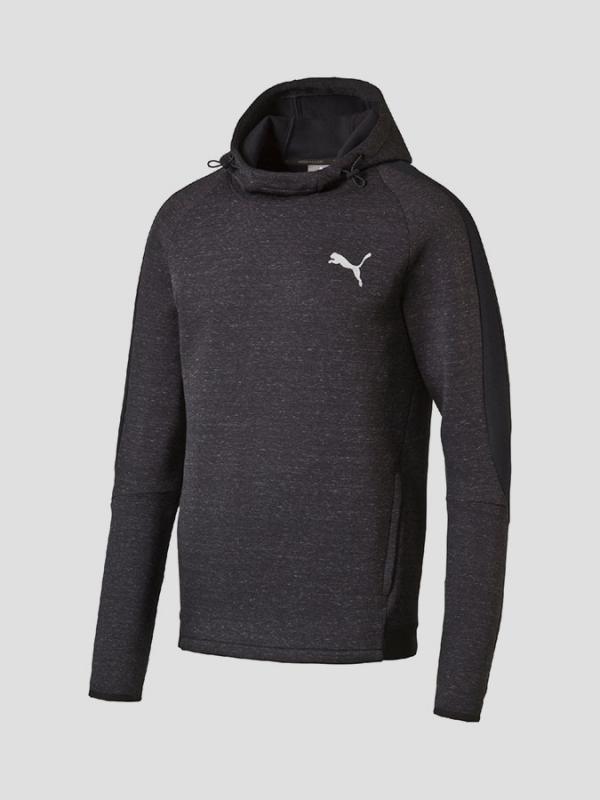 Mikina Puma Evostripe Proknit Hoody Cotton Black Hea Černá