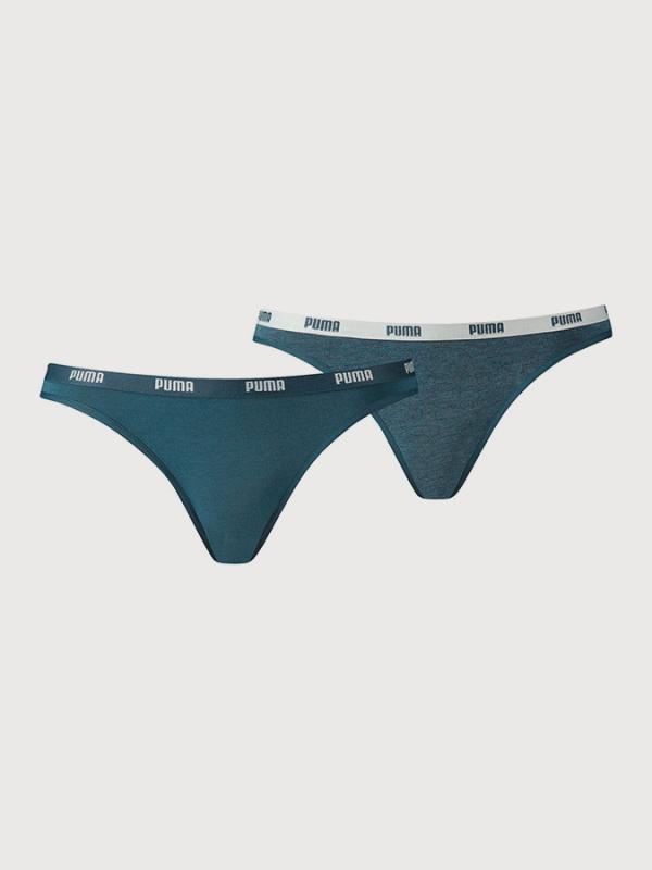Kalhotky Puma Iconic Bikini 2 Pack Dark Denim Modrá