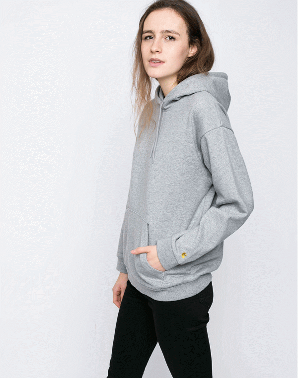 Carhartt WIP Hooded Chase Grey Heather / Gold M
