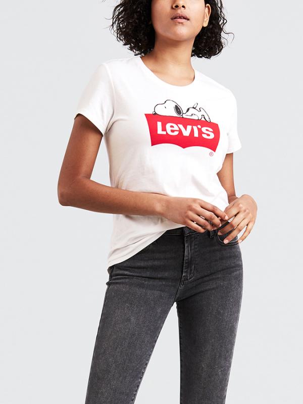 Tričko LEVI'S The Perfect Tee Snoopy A Cloud Dancer Bílá