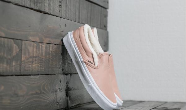 Vans Classic Slip-On (Leather) Mahogany Rose/ True White