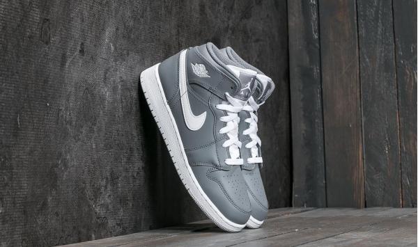 Air Jordan 1 Mid BG Cool Grey/ White/ White
