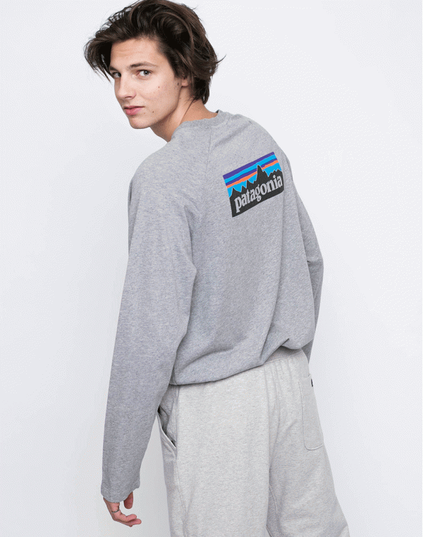 Patagonia P-6 Logo Crew Feather Grey w/ Black XL