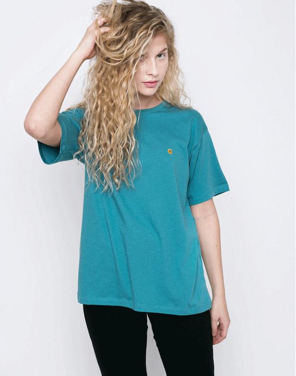 Carhartt WIP Chase Soft Teal / Gold S