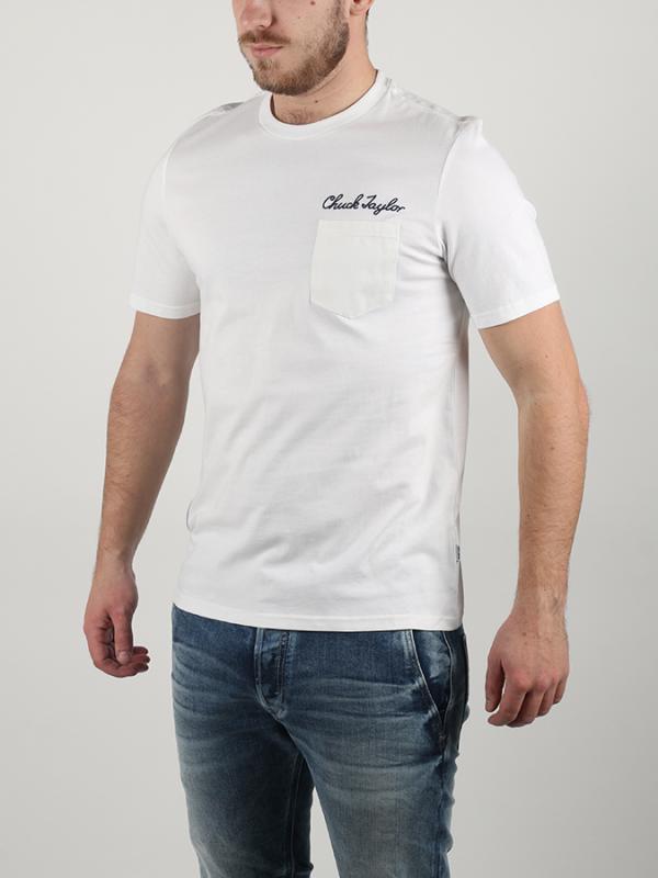 Tričko Converse Chuck Script Pocket Tee Bílá