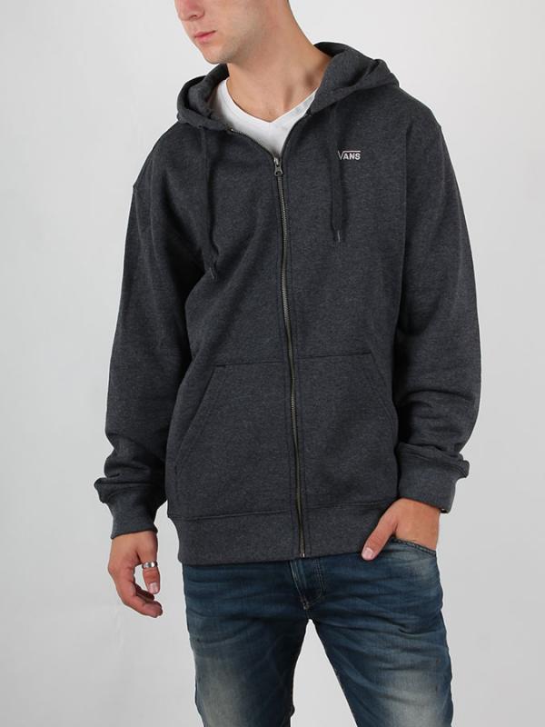 Mikina Vans M CORE BASICS ZIP HO BLACK HEATHER Černá