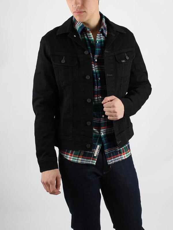 Bunda Lee RIDER JACKET FAVORITE WORN Černá