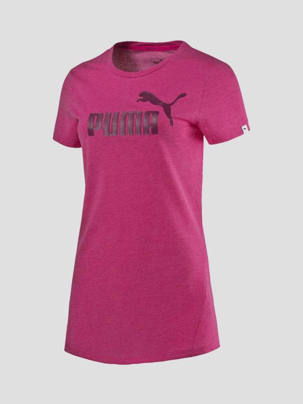 Tričko Puma ESS No.1 Tee Heather W Fuchsia Purple Růžová