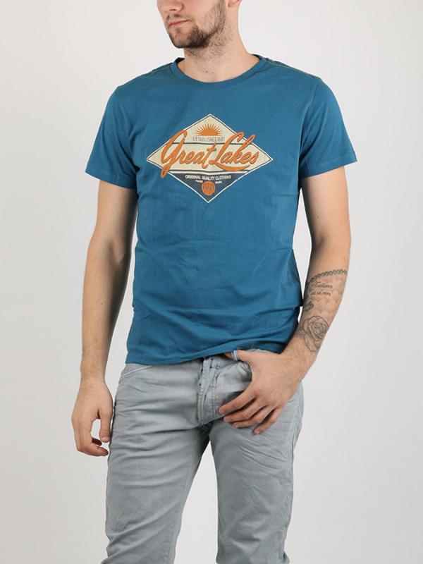 Tričko Replay BASIC JERSEY 30/1 Modrá