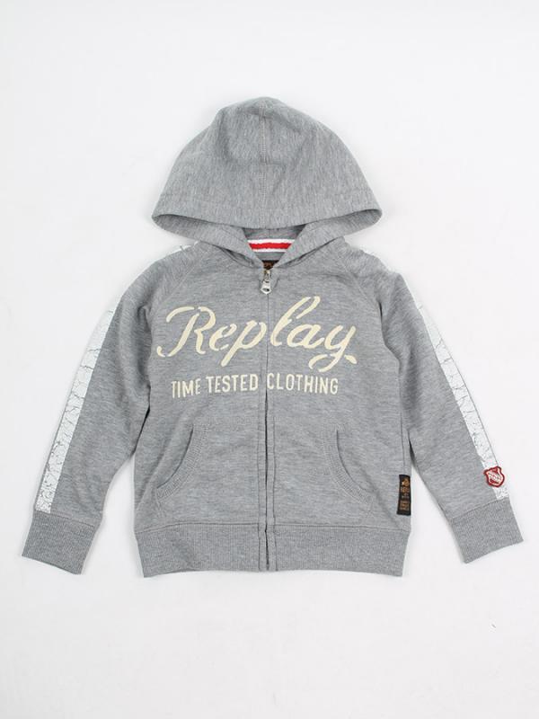 Mikina Replay COTTON / POLY FLEECE Šedá