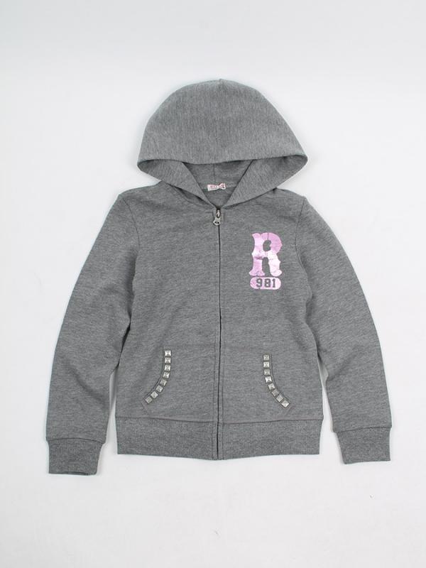 Mikina Replay LOOSE FLEECE Šedá