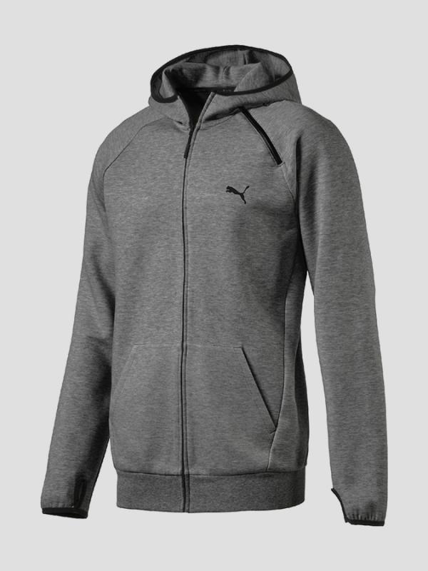 Mikina Puma Evo Core FZ Hoody Šedá