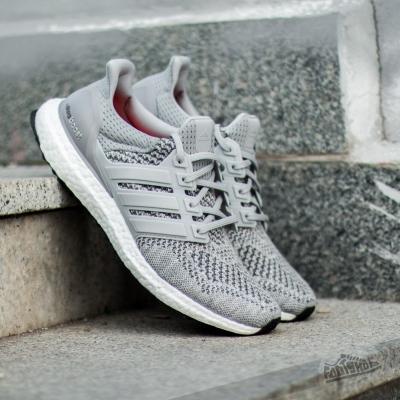 adidas Ultra Boost M Grey/ Silver Met/ Solar Red