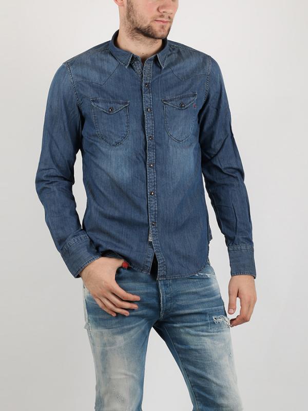 Košile Replay 7 OZ DENIM Modrá