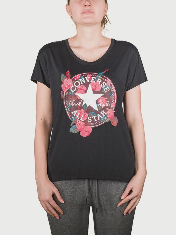 Tričko Converse Floral Cp Femme Tee Černá