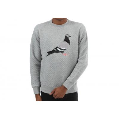 Staple Basic Quilted Crew Heather Sweatshirt Grey