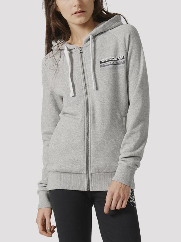 Mikina adidas Originals FZ HOODIE FT Šedá