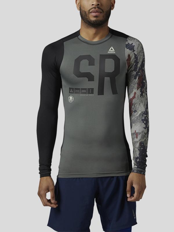 Kompresní tričko Reebok SRM LS COMP Šedá