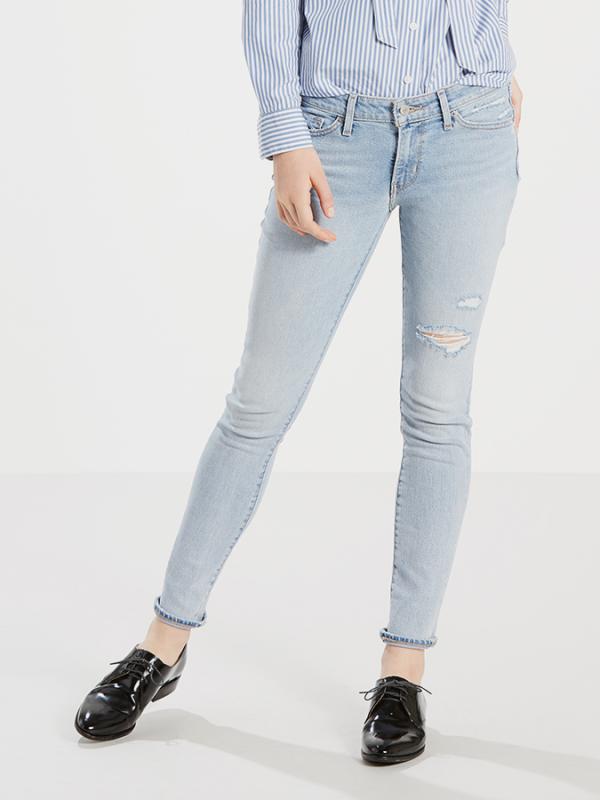 Džíny LEVI'S 711 Skinny Lets Run Away Modrá
