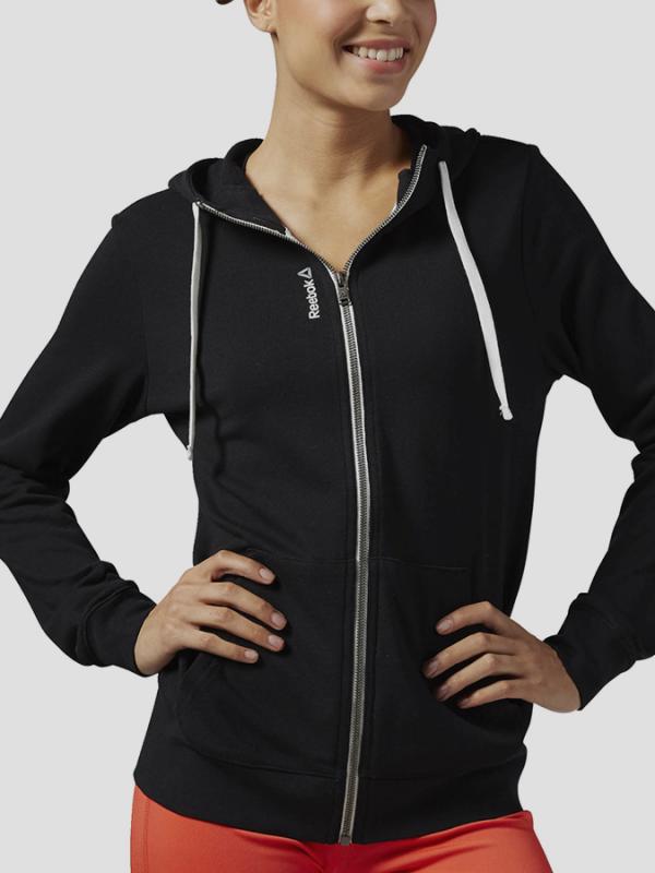 Mikina Reebok EL FT FULL ZIP BLACK Černá