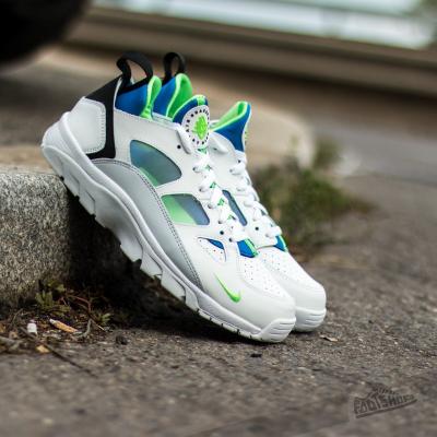 Nike Air Trainer Huarache Low White/ SCream Green- Royal Blue