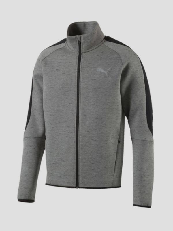 Mikina Puma Evostripe SpaceKnit Jacket Šedá