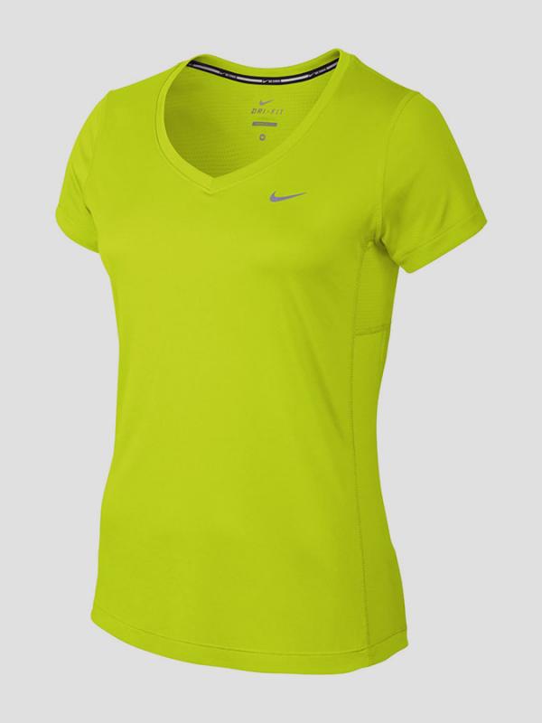 Tričko Nike MILER V-NECK Žlutá