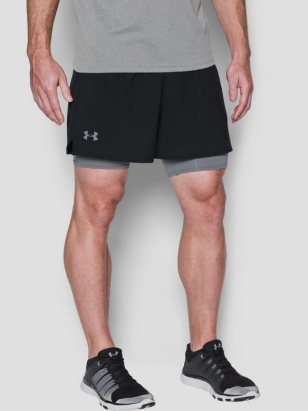 Kraťasy Under Armour Qualifier 2-In-1 Short Černá