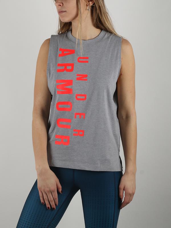 Tričko Under Armour Exploded Wordmark Muscle Šedá
