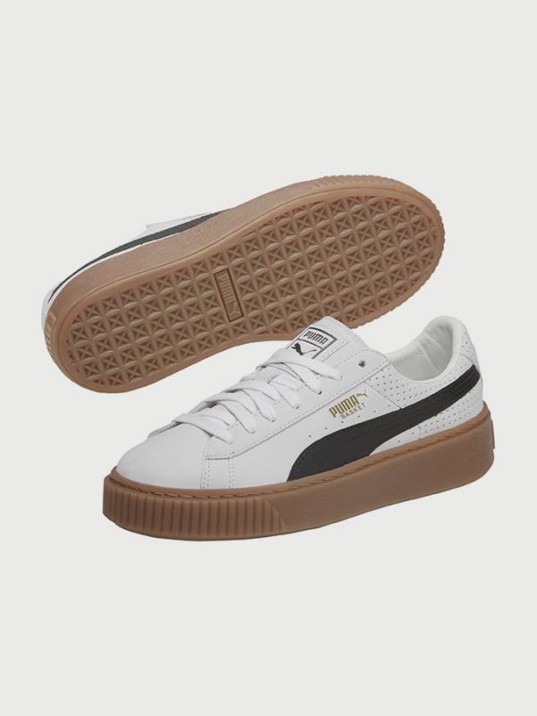 Boty Puma Basket Platform Perf GUM Bílá
