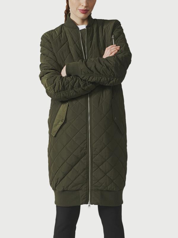 Bunda adidas Originals LONG BOMBER Zelená