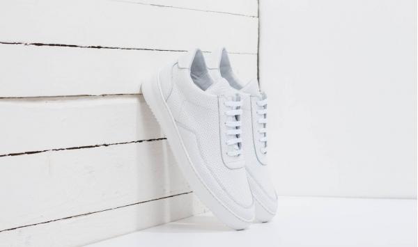 Filling Pieces Low Mondo Ripple Nappa Perforated All White