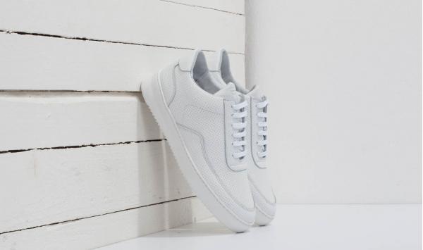 Filling Pieces Low Mondo Ripple Nappa Perforated All White