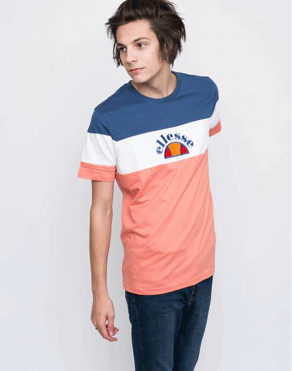 Logo tee Ellesse Gubbio Crab Apple/Optic White/Ensign Blue